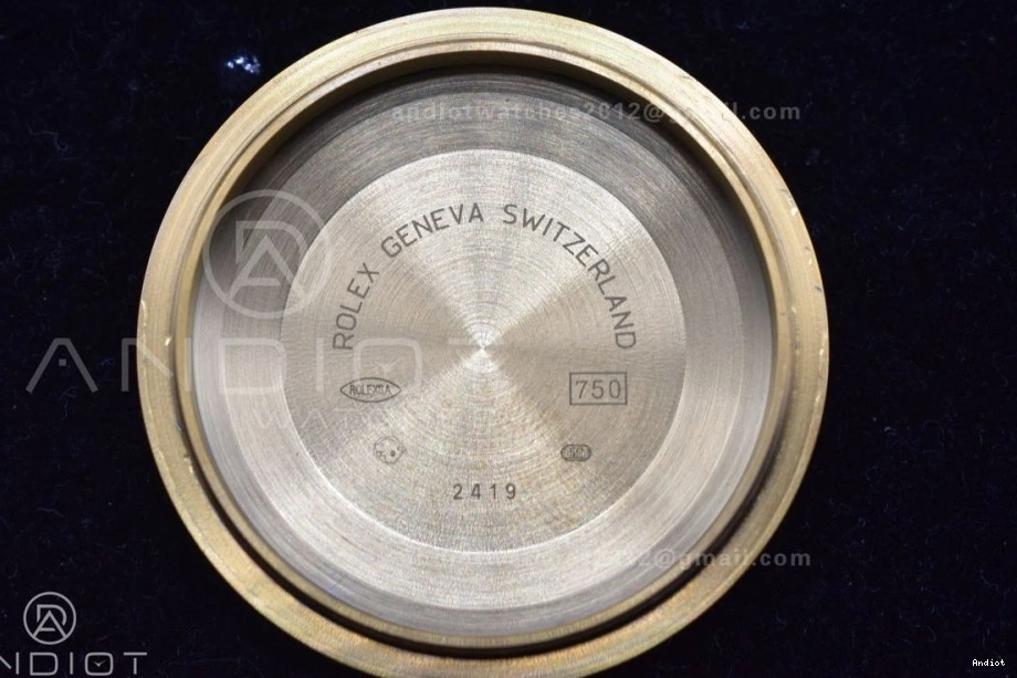 Plated Markers A2836 Crystal 904L Black Dial 40 GMF Bracelet President On YG DayDate Steel V2 0123